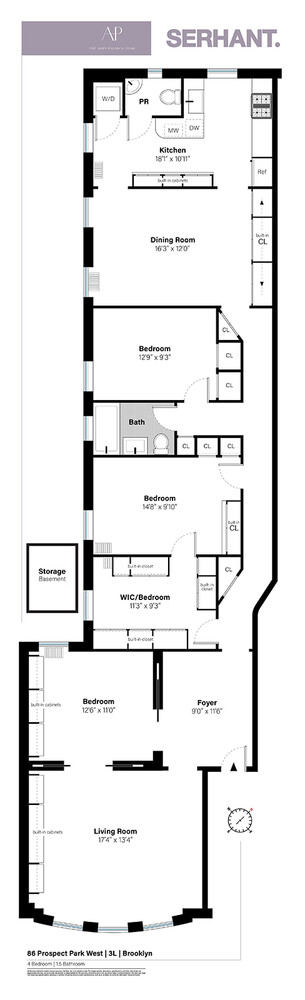 86 Prospect Park West 3L Park Slope Brooklyn NY 11215