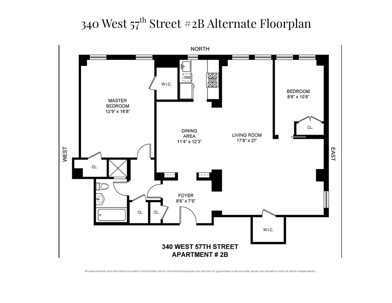340 West 57th Street 2B Clinton New York NY 10019
