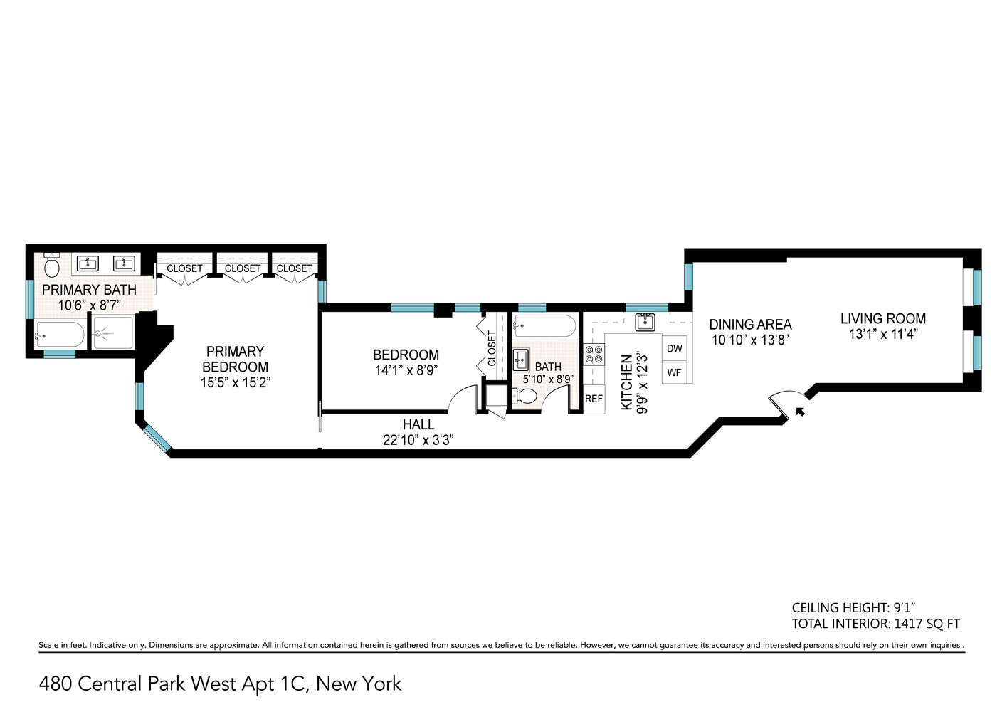 480 Central Park West 1C Central Park West New York NY 10025