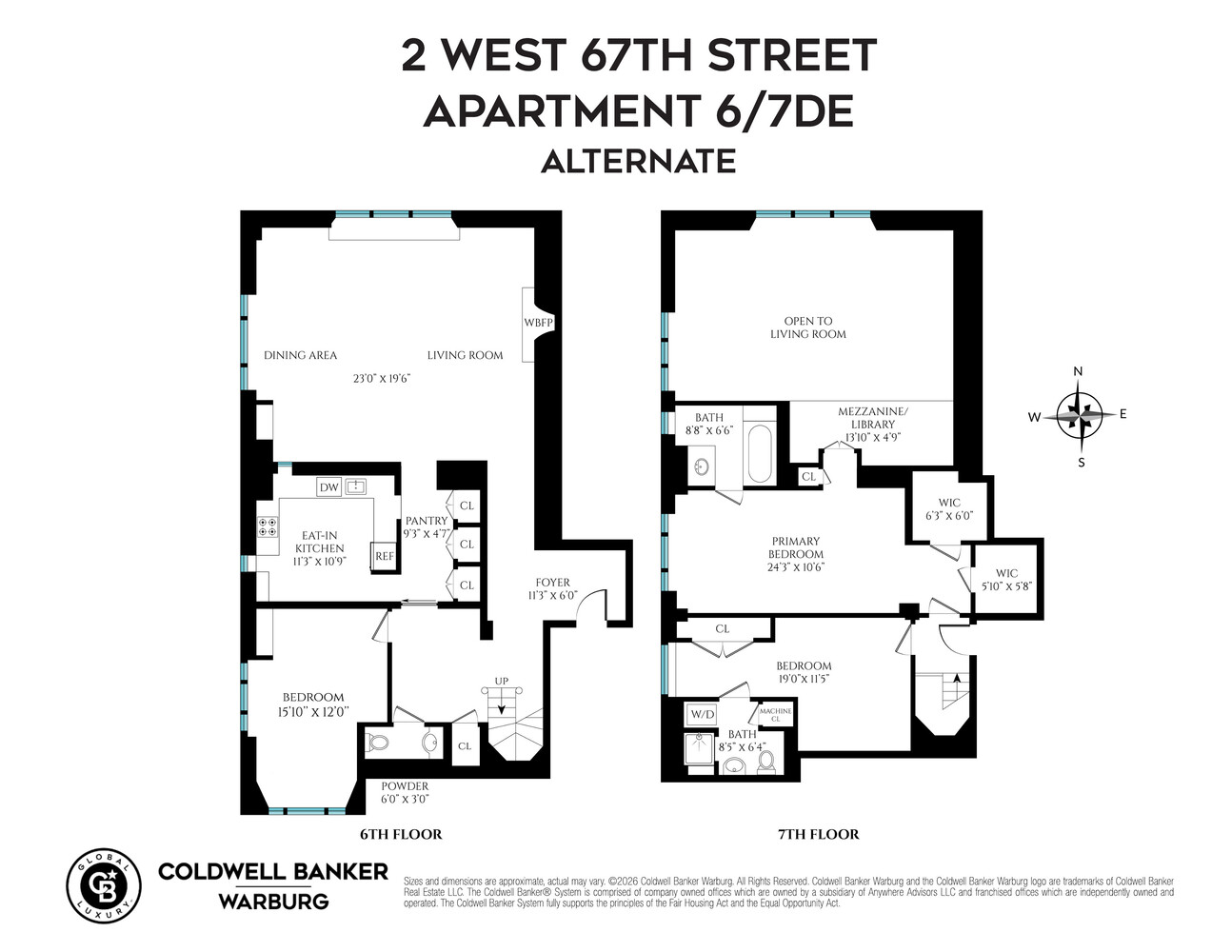 2 West 67th Street 6/7DE Central Park West New York NY 10023