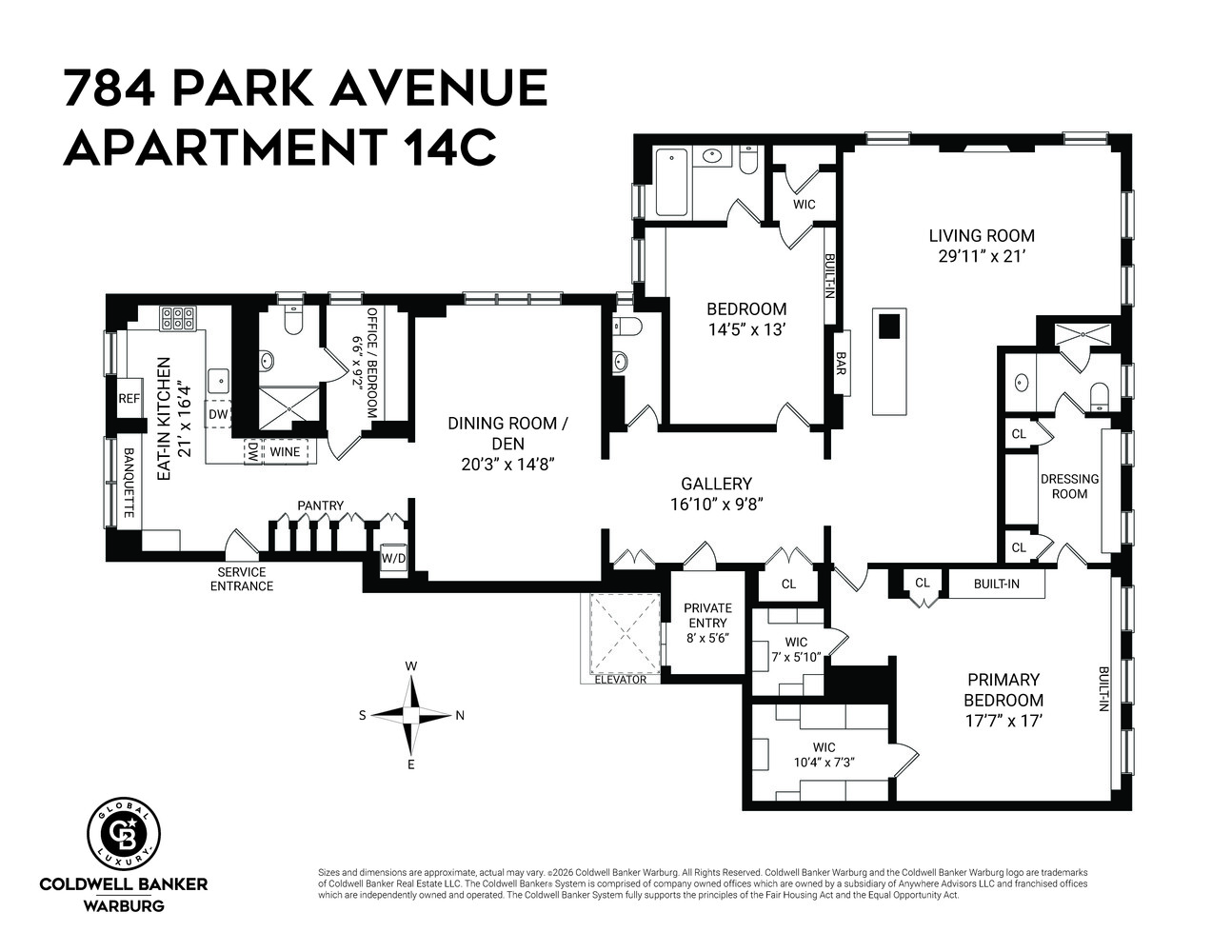 784 Park Avenue 14C Upper East Side New York NY 10021