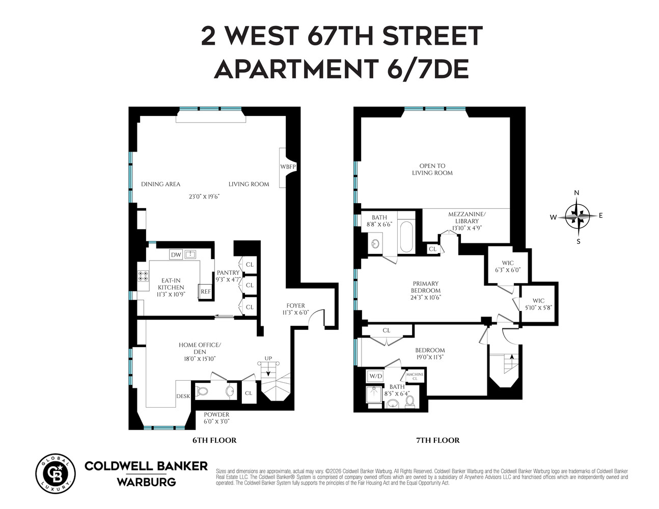 2 West 67th Street 6/7DE Central Park West New York NY 10023
