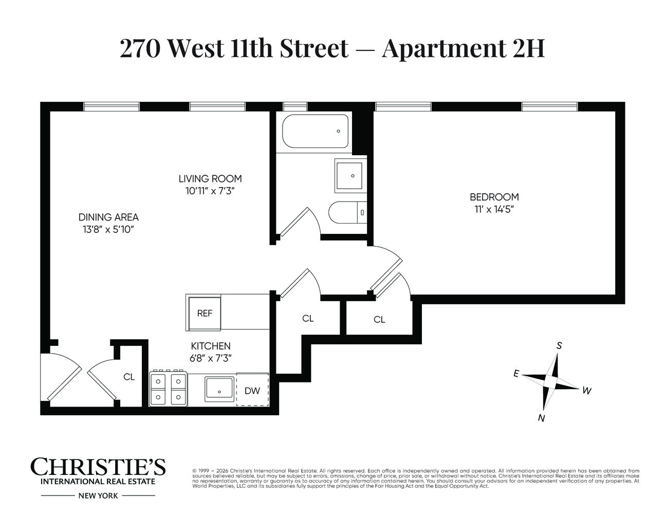 270 West 11th Street 2H W. Greenwich Village New York NY 10014