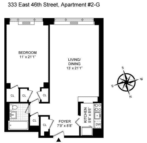333 East 46th Street 2G Turtle Bay New York NY 10017